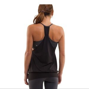Lululemon No Limit Tank Charcoal / White Pinstripe Size 6